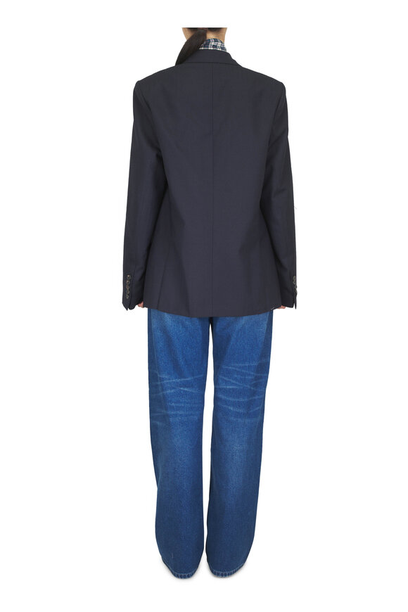 Dries Van Noten Barrysta Navy Blue Embroided Jacket - view 4