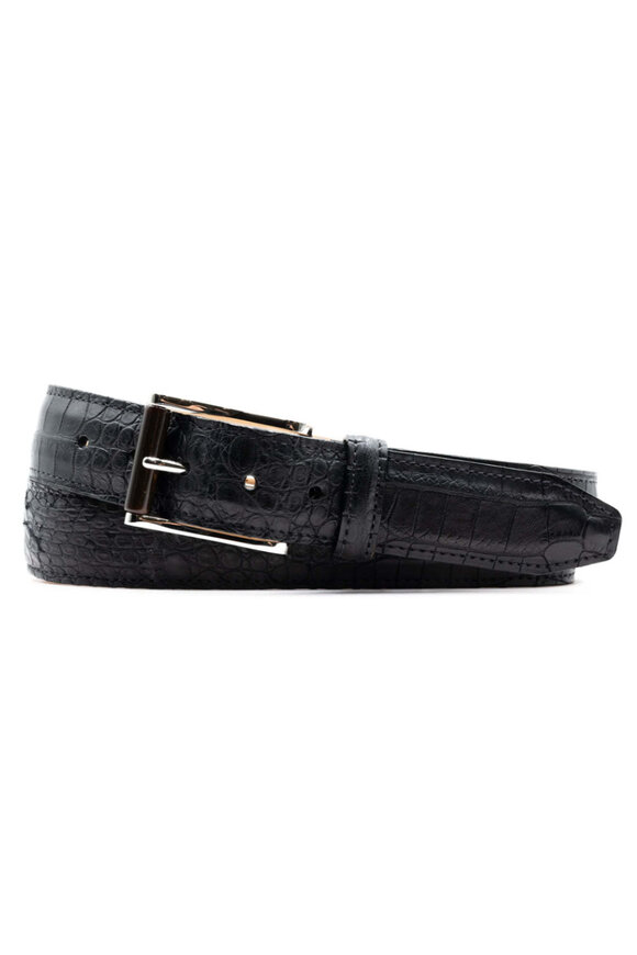 Martin Dingman Matte American Alligator Belt in Black - view 1