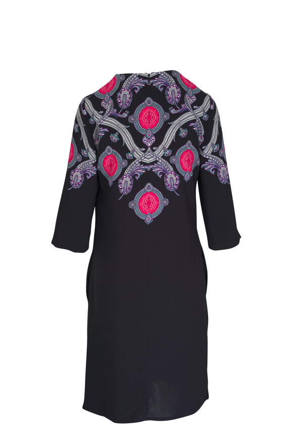 Etro - Navy Multi  Printed Shift Dress 