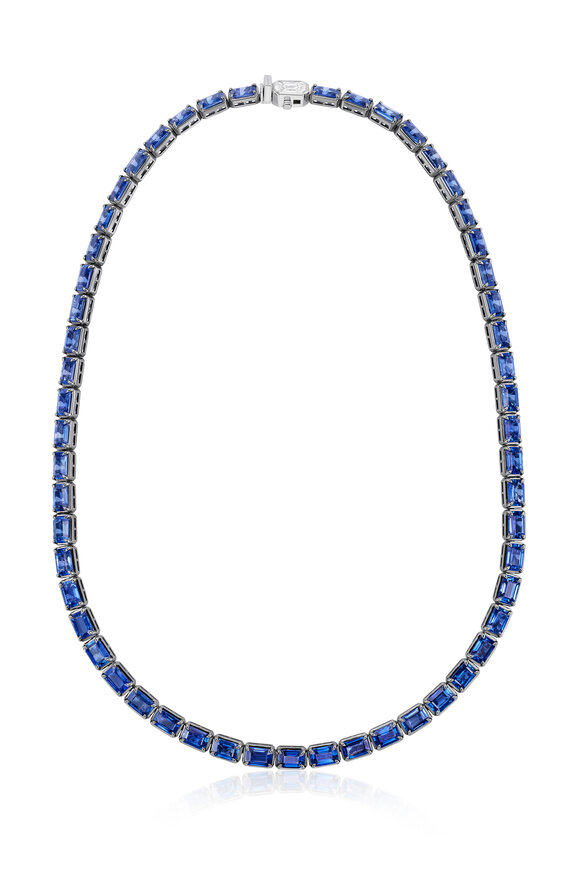 Nam Cho 18k Ceylon Blue Sapphire Riviera Necklace - view 1