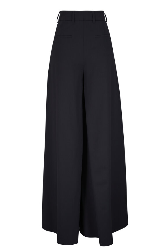 Akris - Fiorello Black Stretch Wool Twill Pleated Pant