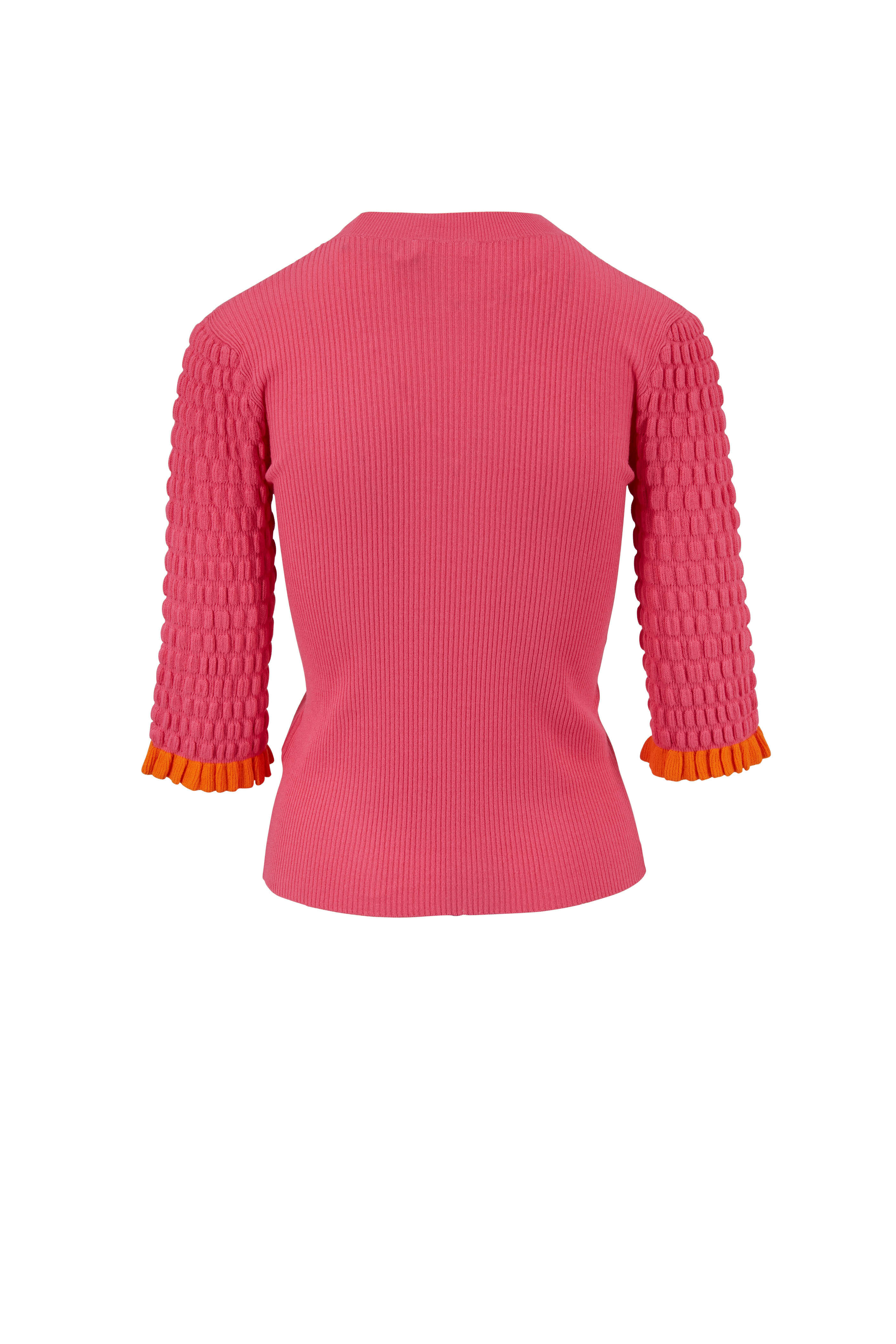 See by Chloé - Hot Pink Ribbed Crewneck Sweater