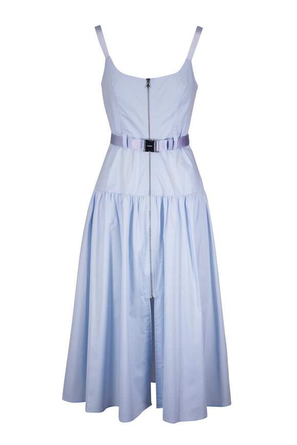 L'Agence Rima Pale Mist Blue Midi Dress