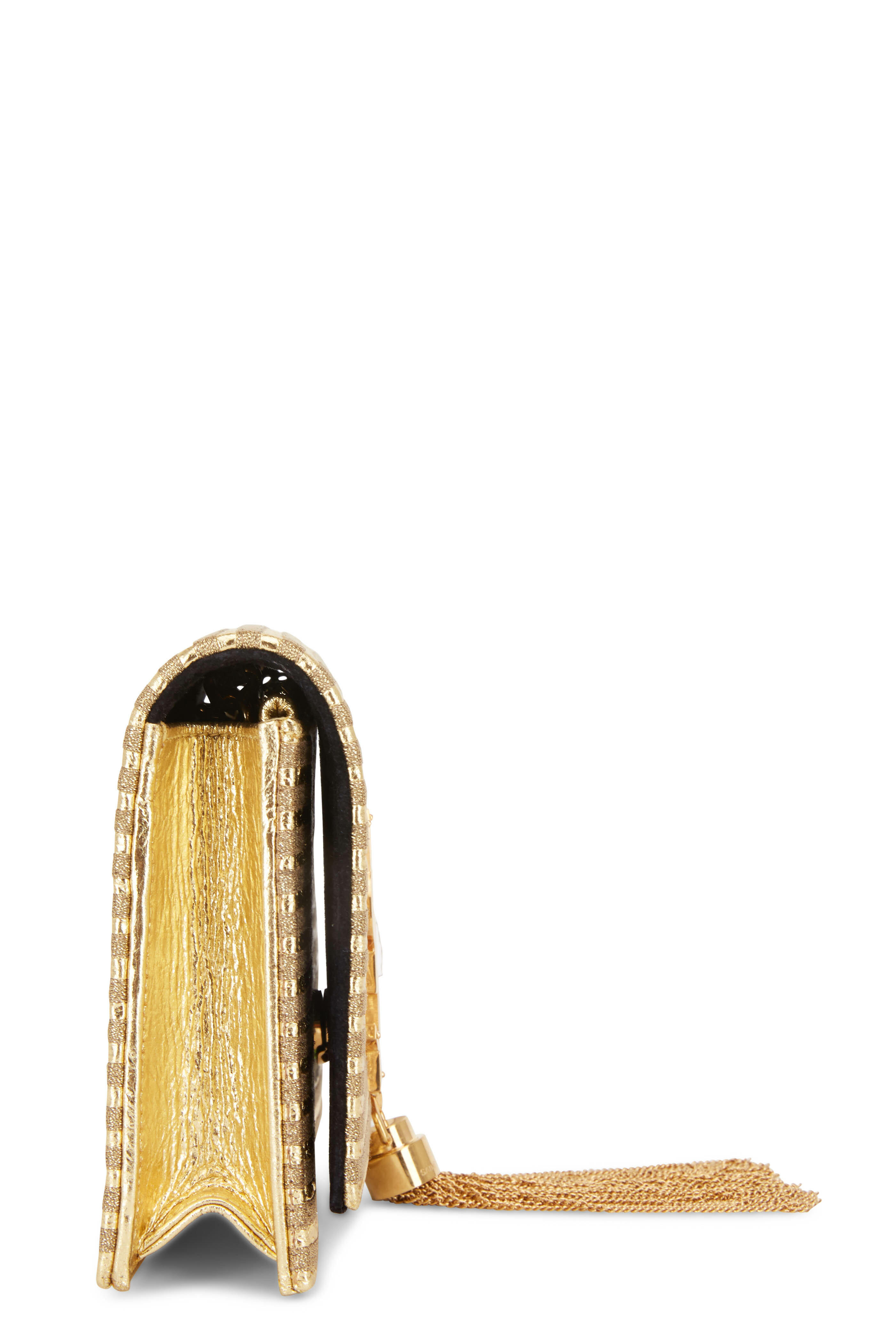 Saint Laurent - Kate Monogram Gold Textured Leather Crossbody