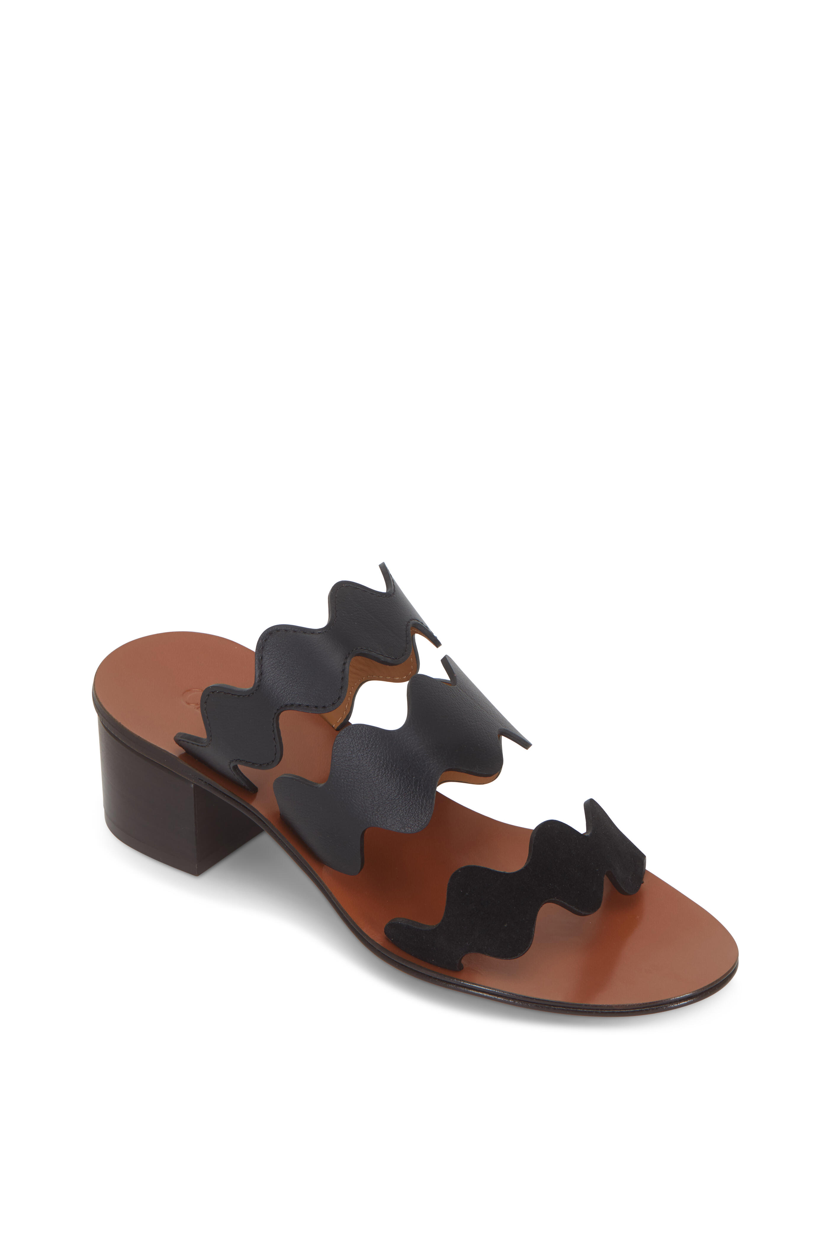 サンダル・ミュール Chloe Black Leather Jade Sabot CHLOÉ Jade studded leather sandals | NET-A-PORTER