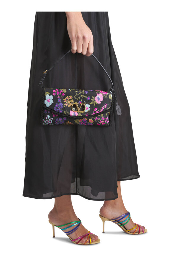 Valentino Garavani Devain Floral VLogo Clutch - view 2