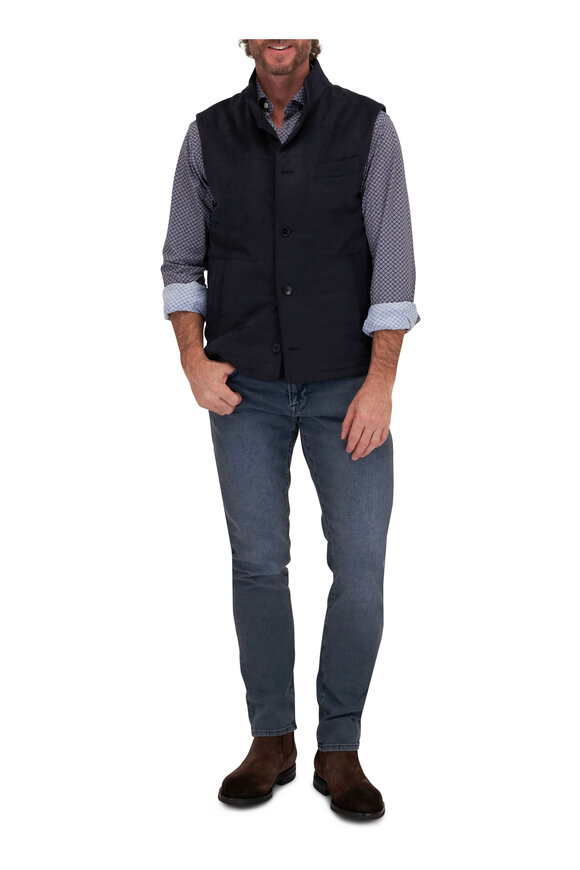 Atelier Munro - Navy Blue Front Button Vest 