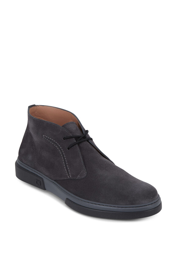 Ferragamo - Alder Charcoal Gray Suede Chukka Boot