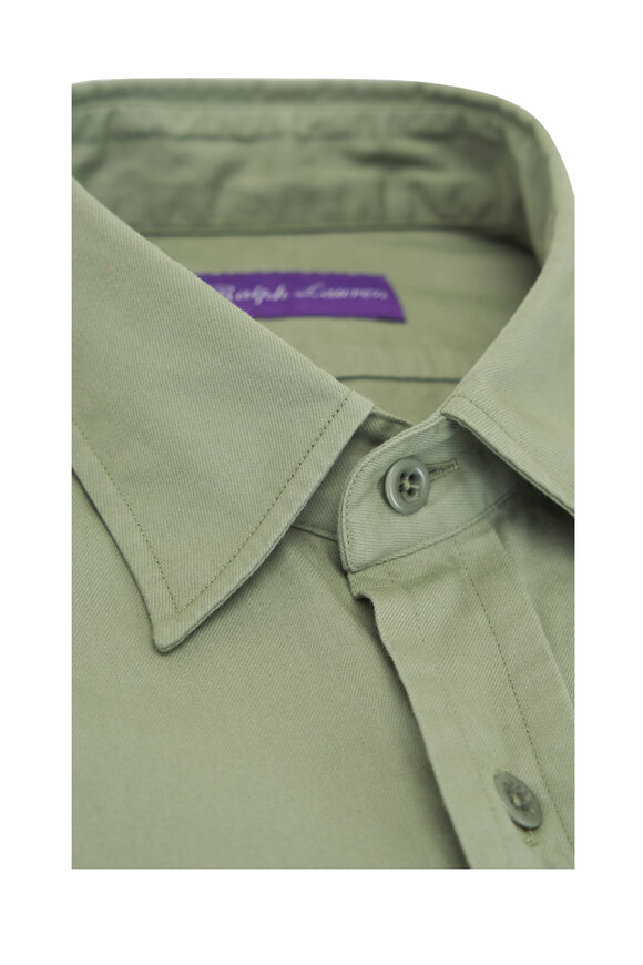 Ralph Lauren Purple Label - Dark Ivy Green Cotton Sport Shirt