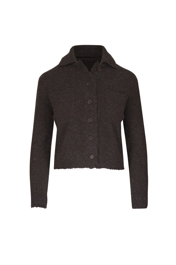 Vince Wood Shrunken Donegal-Style Cashmere Cardigan - view 1