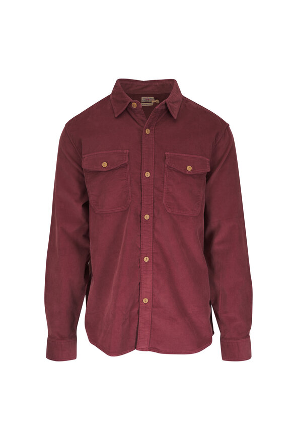 Faherty Brand Chestnut Stretch Terry Corduroy Workshirt