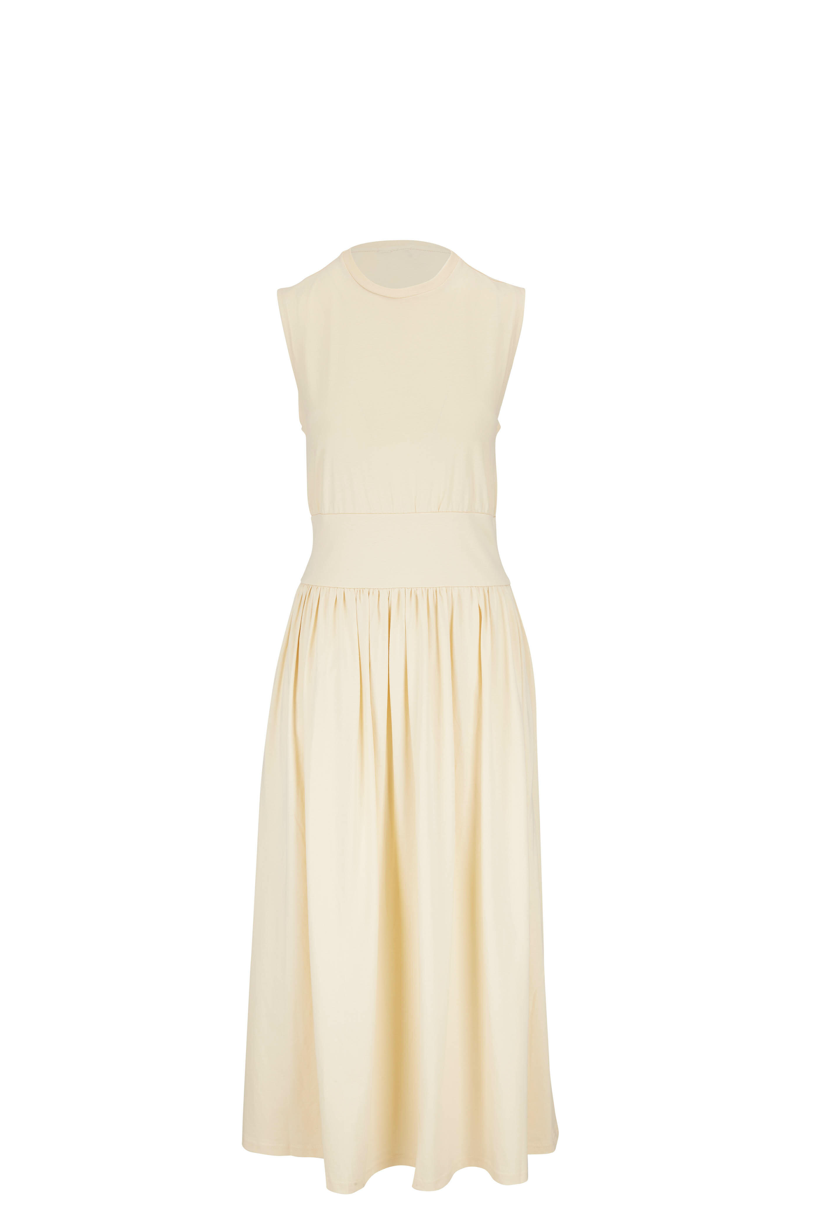 Totême - Vanilla Sleeveless Cotton Sleeveless Dress