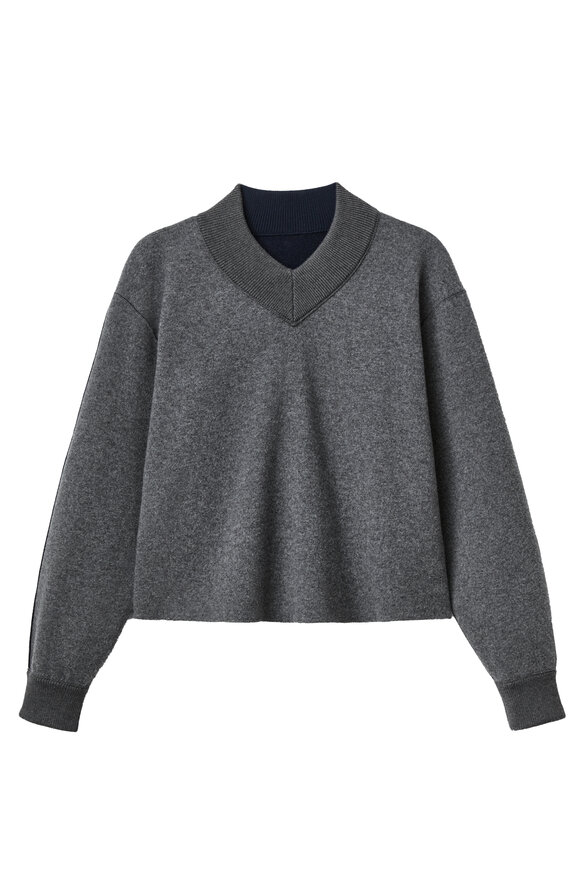 Lafayette 148 New York Ink & Nickel Wool Double Knit Reversible Top - view 2