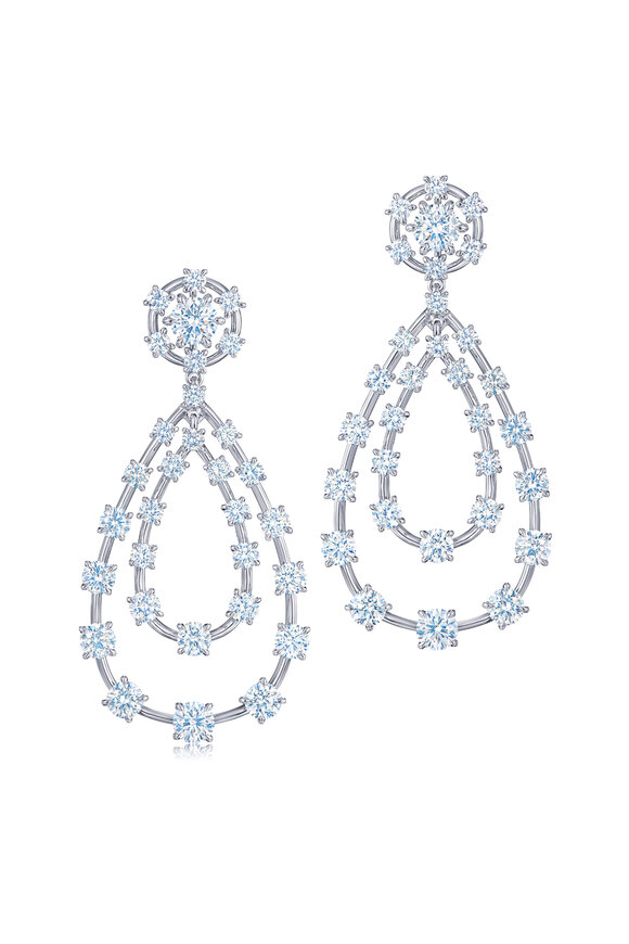 Kwiat 18k White Gold Starry Night Teardrop Earring