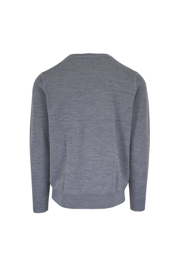 Patrick Assaraf Aluminum Gray Crewneck Sweater - view 3