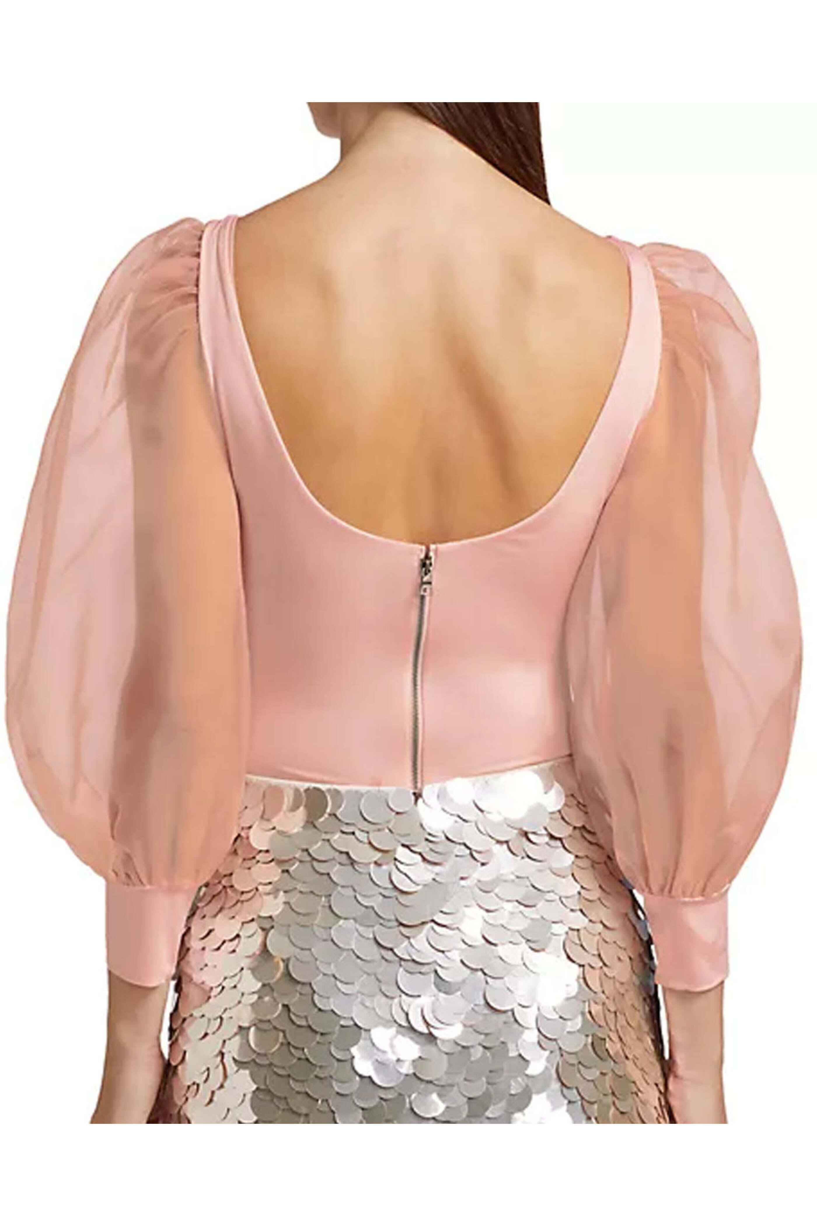 Alice & Olivia - Pale Blush Jilianne Puff Sleeve Bodysuit