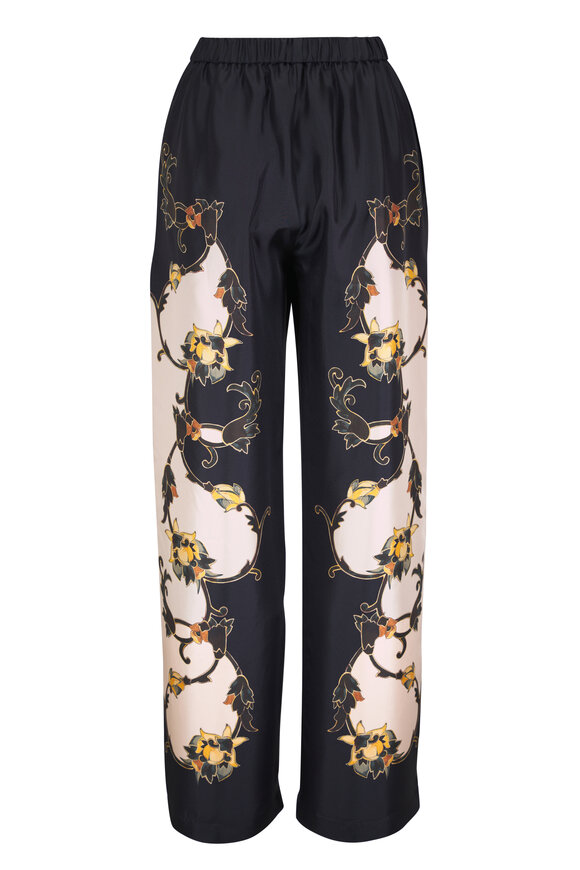 La DoubleJ Jacquard Silk Club Pants - view 3