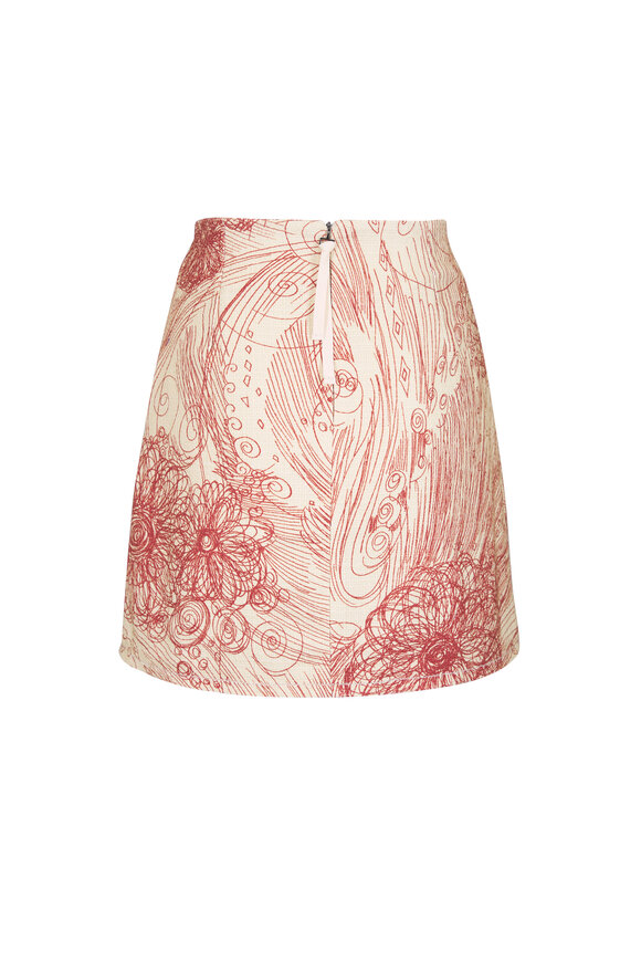 Odeeh Brick Scribbled Canvas Mini Skirt - view 5