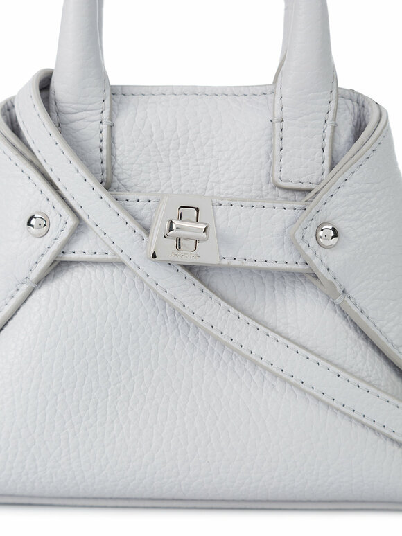 Akris - Ai Light Gray Leather Mini Messenger 