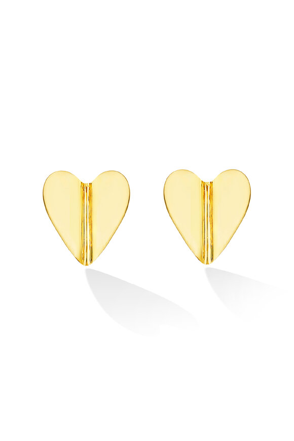 Cadar 18k Yellow Gold Medium Wings of Love Fold Studs - view 1