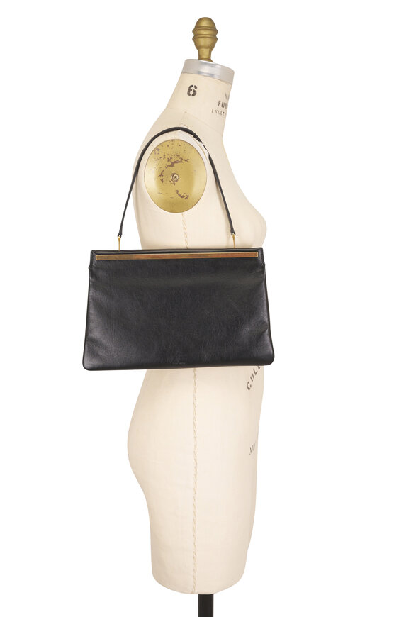 The Row Elise Black Leather Top Handle Bag - view 5