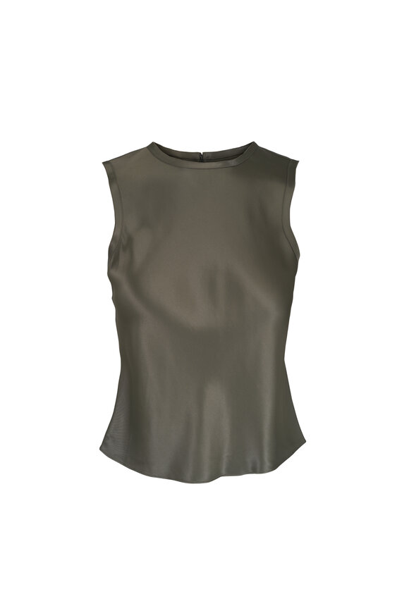 Vince Pine Grove Raw-Edge Satin Bias-Cut Tank - view 1