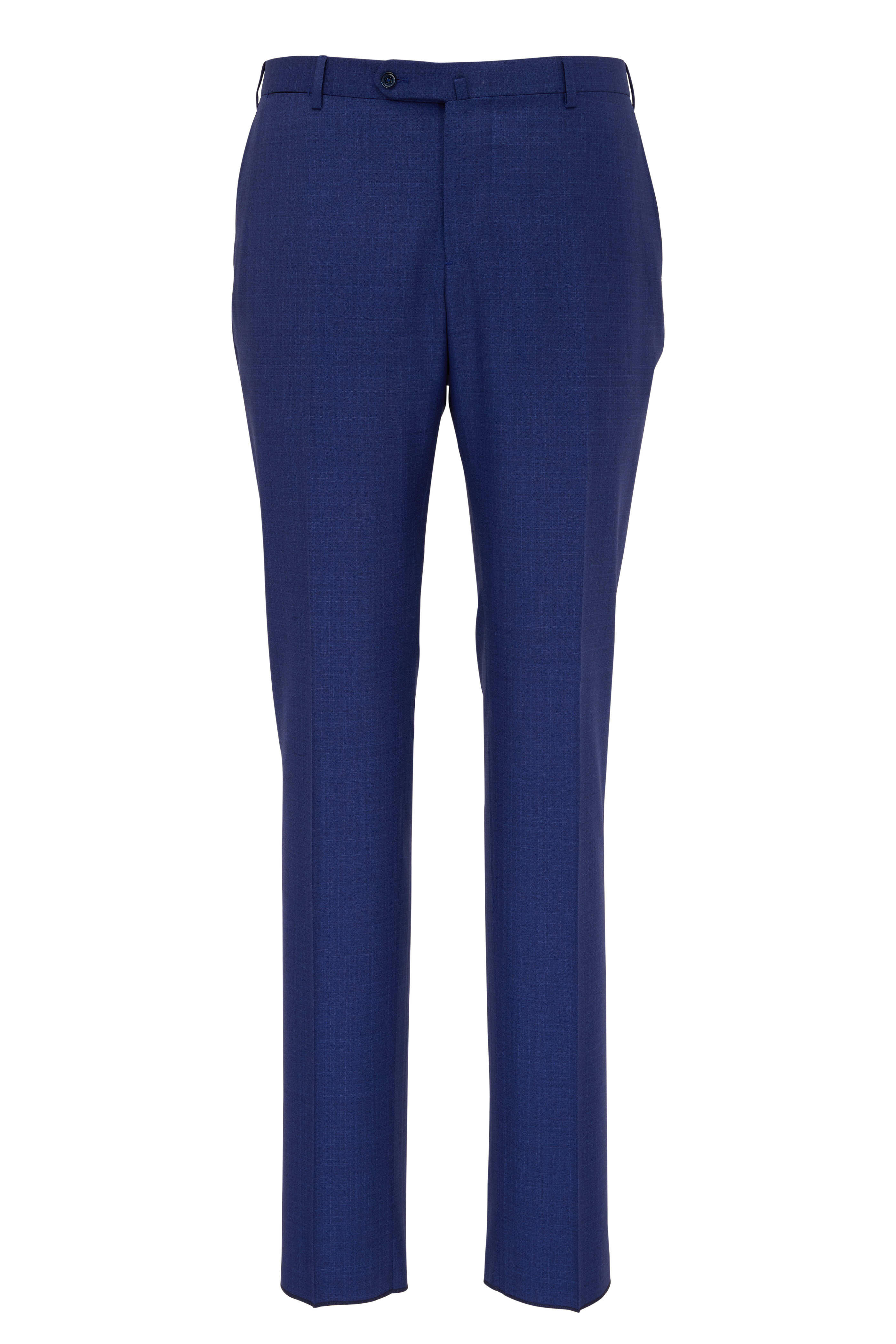 Isaia - Navy Delain Micro Effect Solid Blue Suit