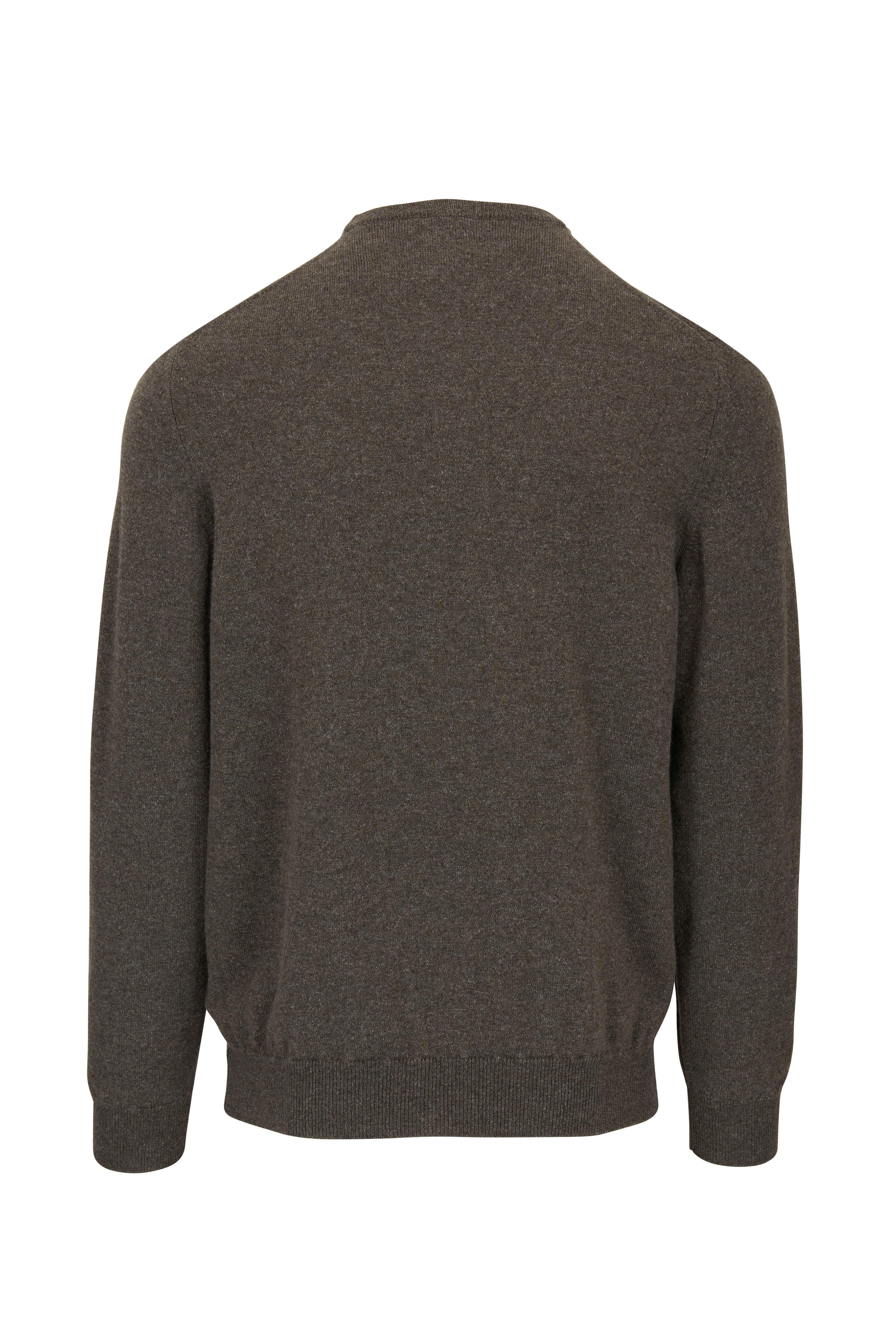 Fedeli - Olive Cashmere Crewneck Pullover | Mitchell Stores