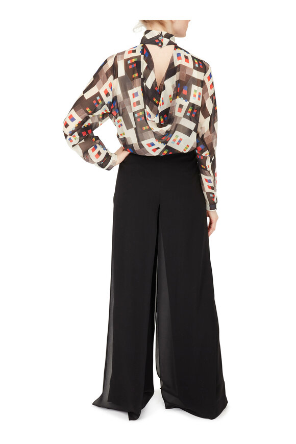 Akris - Multicolor Colorama Print Silk Blouse