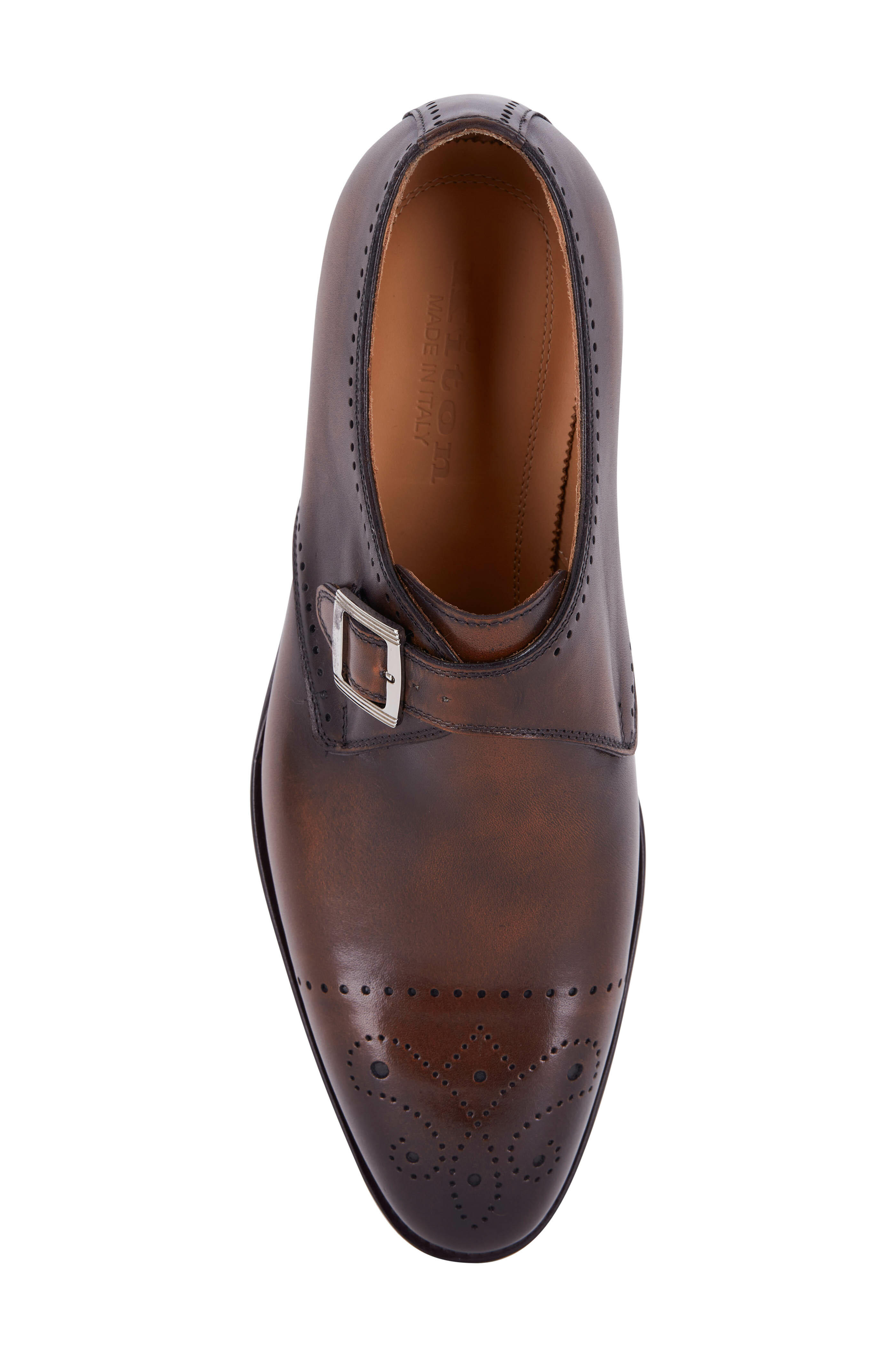 Kiton - Brown Leather Single Monk Strap Shoe | Mitchell Stores