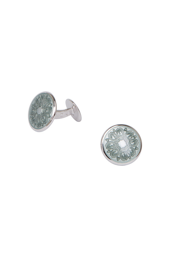 Baade II - Sterling Silver Seafoam Circle Cuff Links