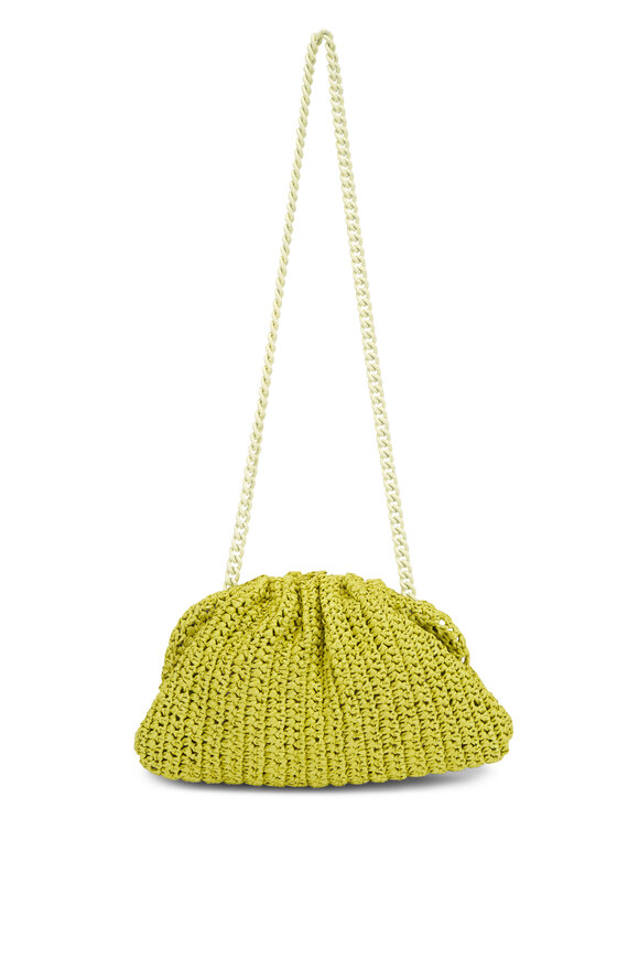 Maria La Rosa Game Light Green Crochet Shoulder Bag