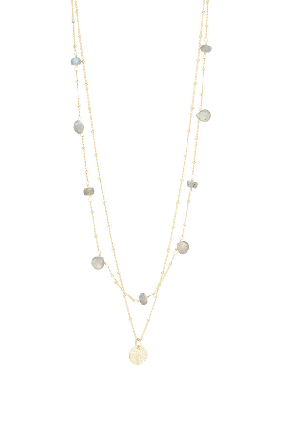 Cristina V. Labradorite Delicate Disc Necklace - view 1