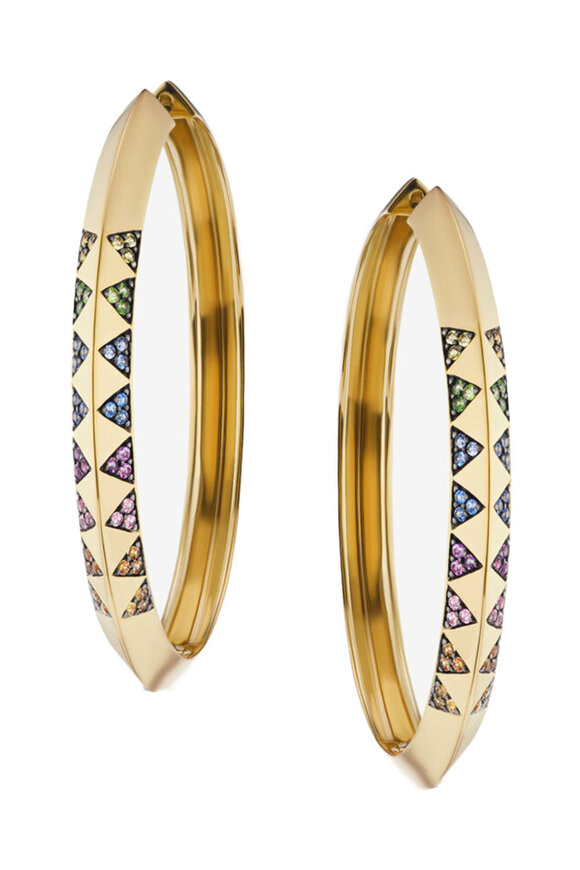 Harwell Godfrey Rainbow Knife Edge Hoop Earrings - view 1