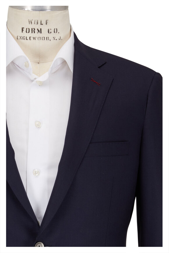 Samuelsohn Bennet Solid Navy Blue Wool Sportcoat  