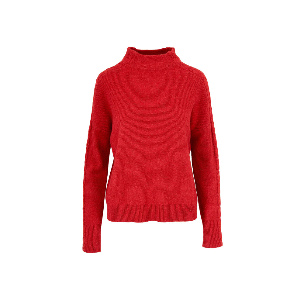 Kinross - Saffron Cashmere Mixed Rib Sweater | Mitchell Stores