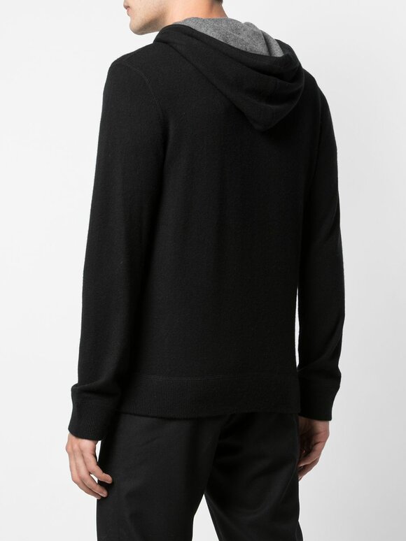 Vince - Black Cashmere Front Zip Hoodie