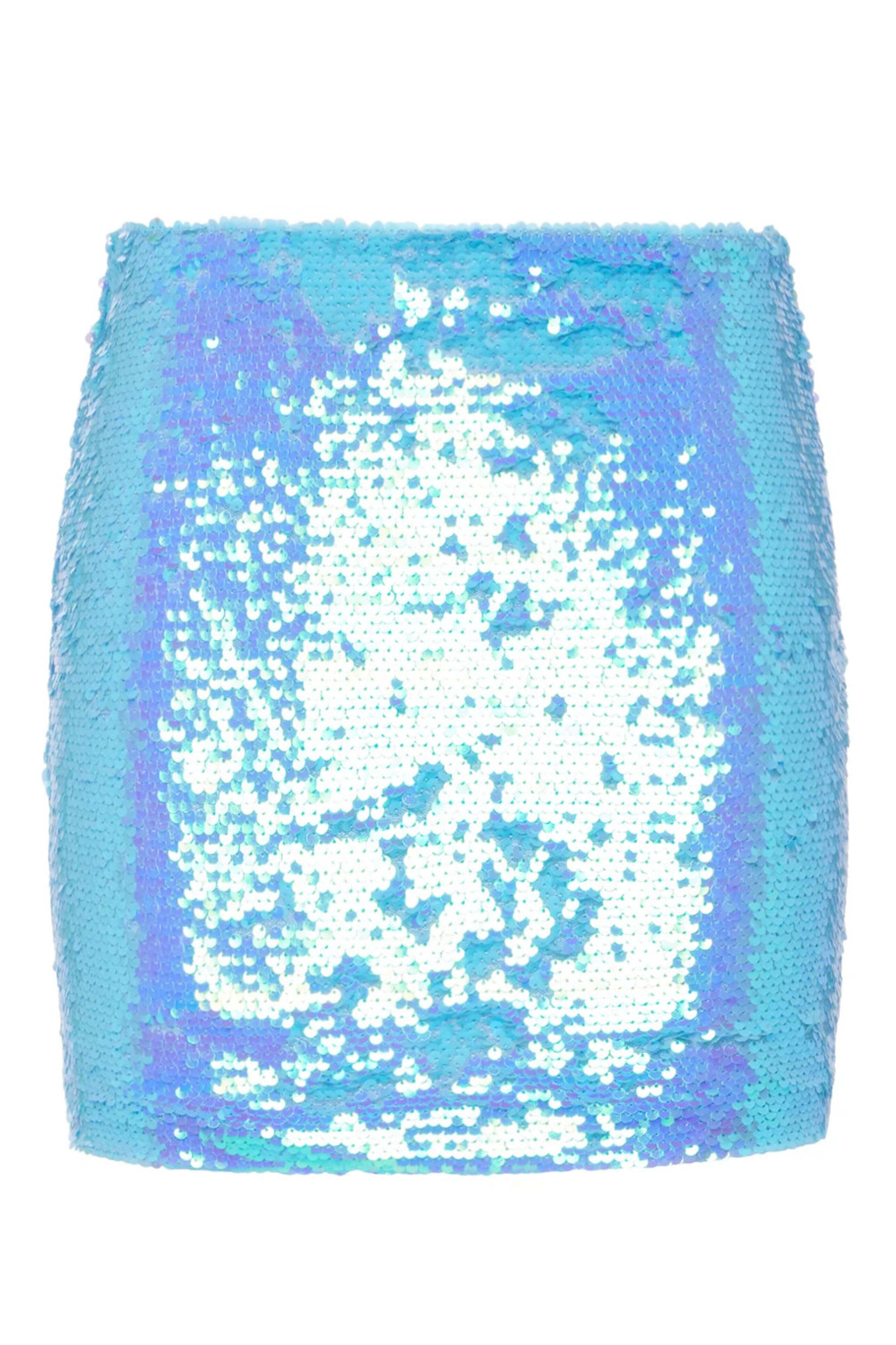 L'Agence - Cloud Blue Sequin Leroy Mini Skirt