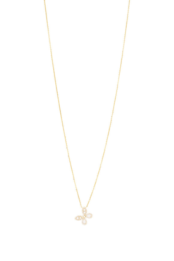 Kai Linz Yellow Gold Rose Cut Diamond Butterfly Necklace - view 1