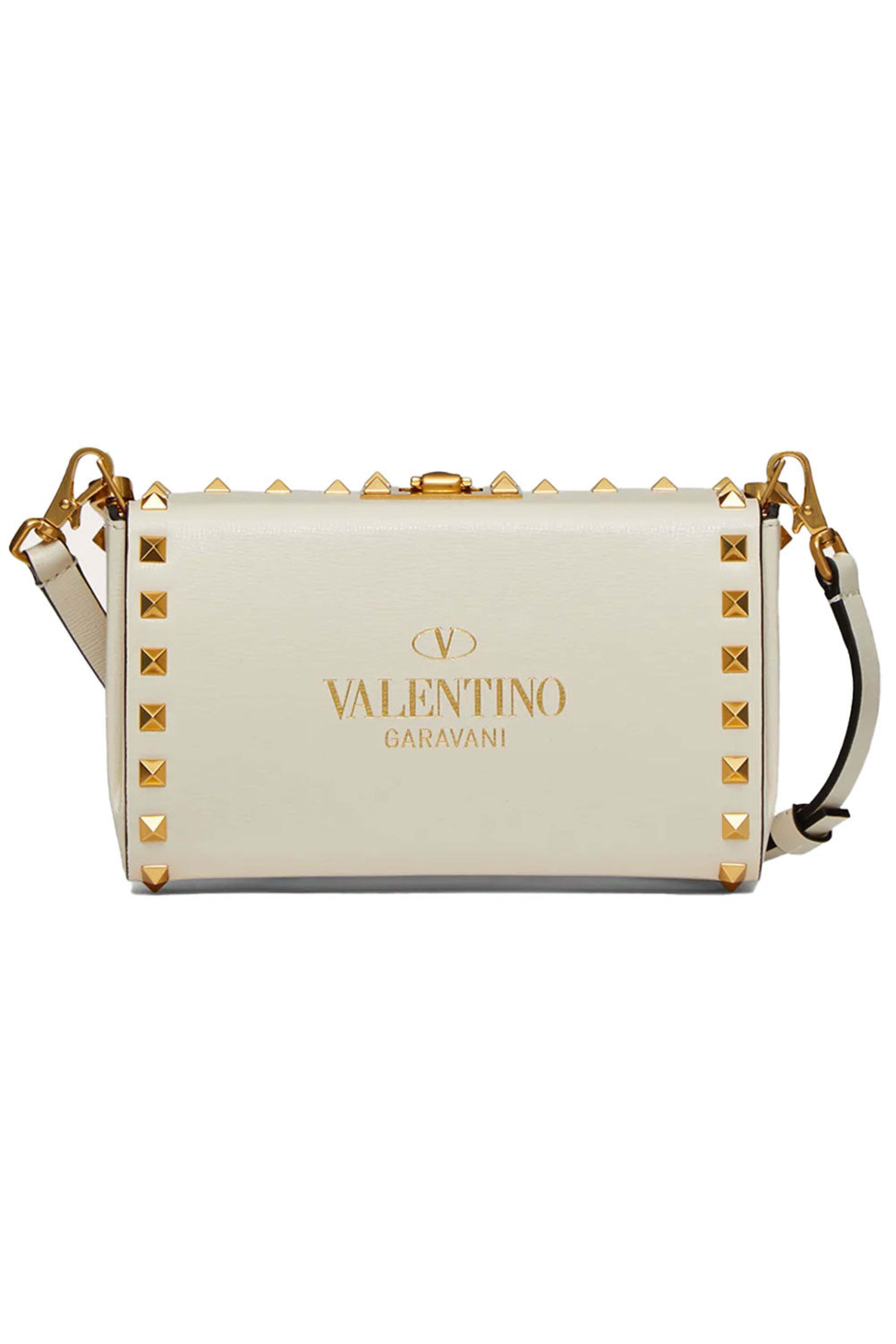 Valentino Garavani - Rockstud Alcove Clutch in Ivory