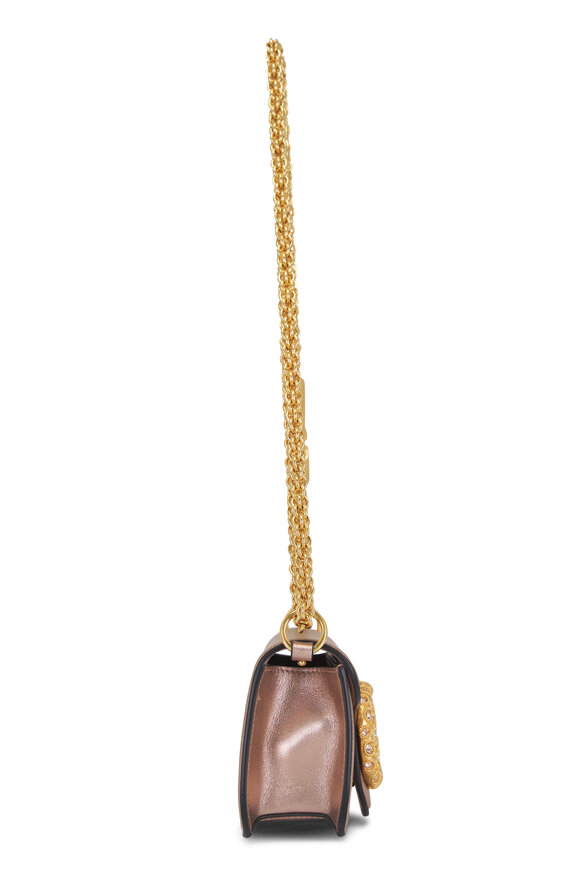 Valentino Garavani Small Loco Rose Cannelle Leather Shoulder Bag - view 4
