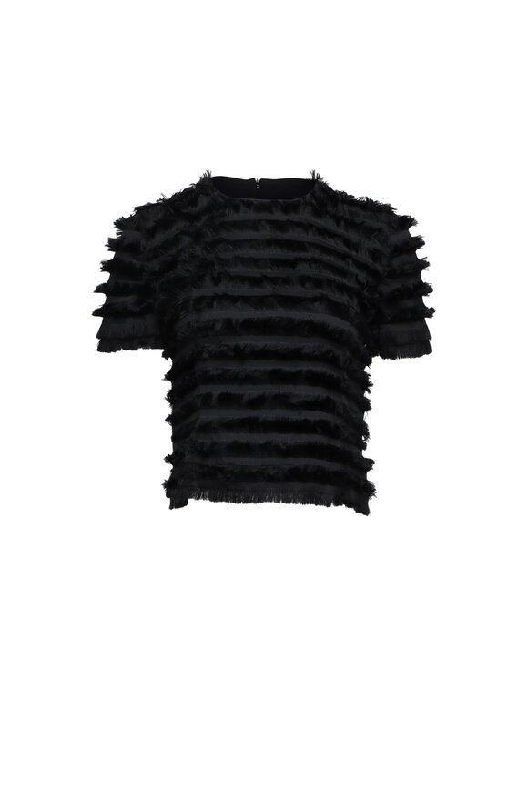 【美品】AKRIS アクリス　シルク　カットソー　ブラック Akris - Black Long Sleeve Silk Tunic | Mitchell Stores