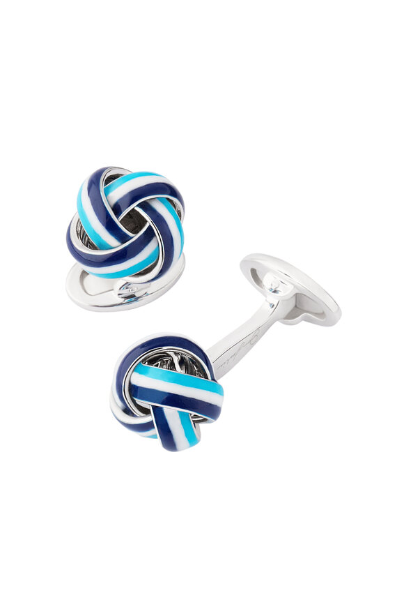 Jan Leslie Blue Enamel Knot Cufflinks