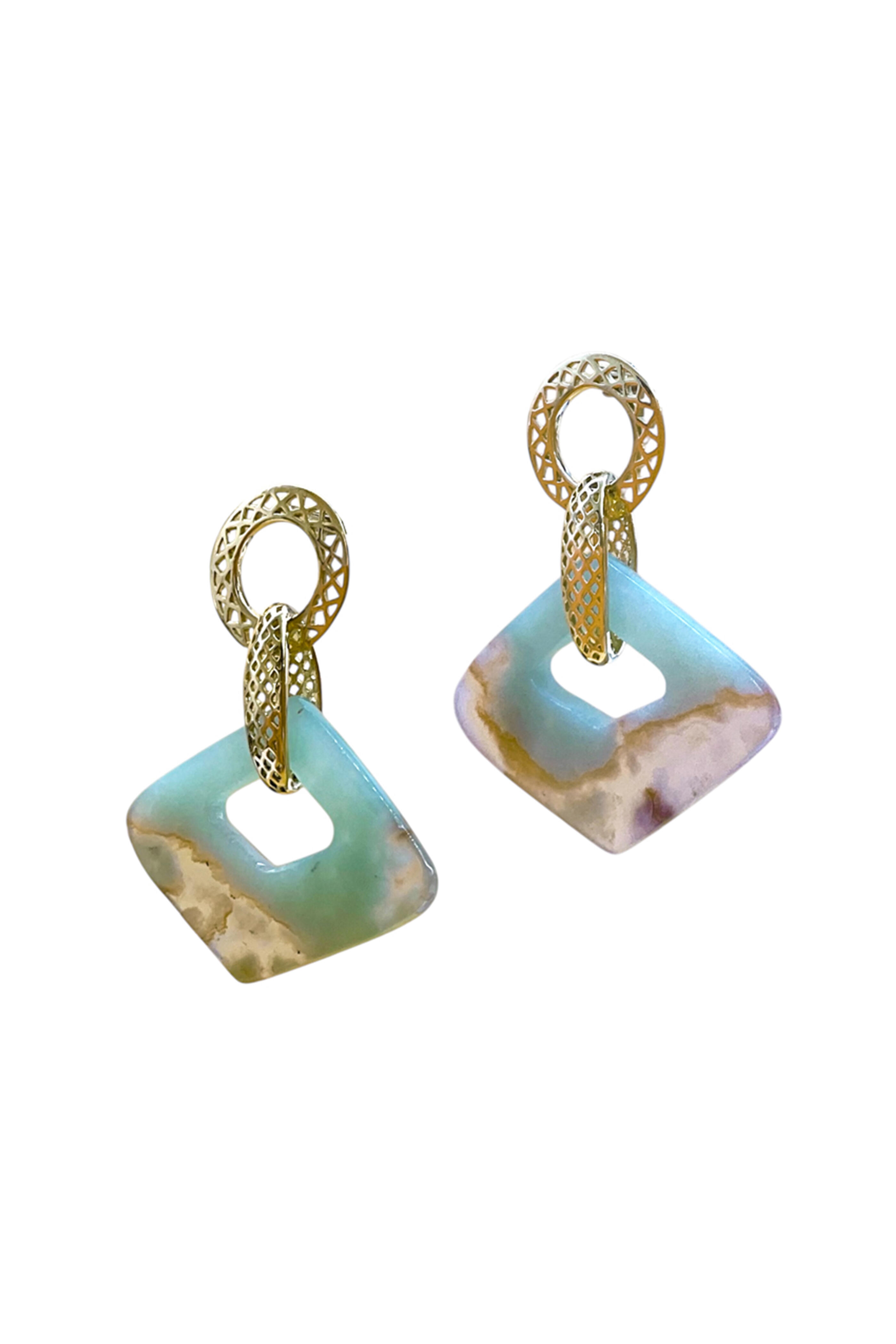 Ray Griffiths - Aquaprase Link Drop Earrings