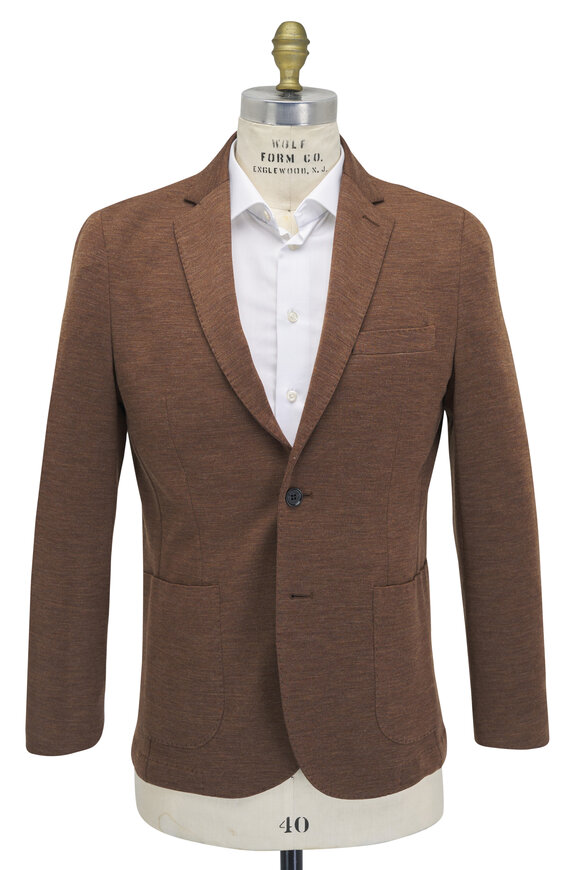 Maurizio Baldassari - Rust Knit Wool Jersey Sportcoat