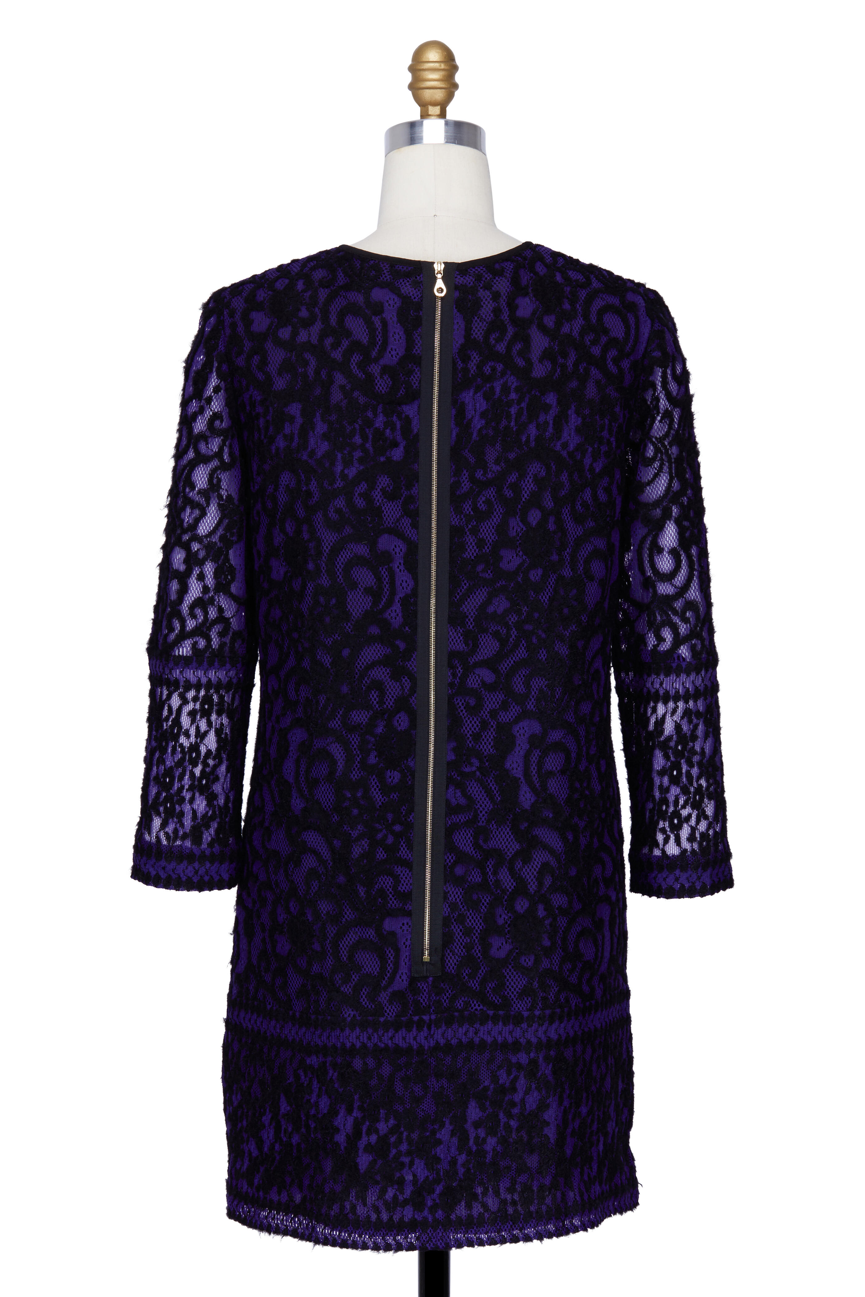 Erdem - Purple & Black Lace Jacquard Dress | Mitchell Stores