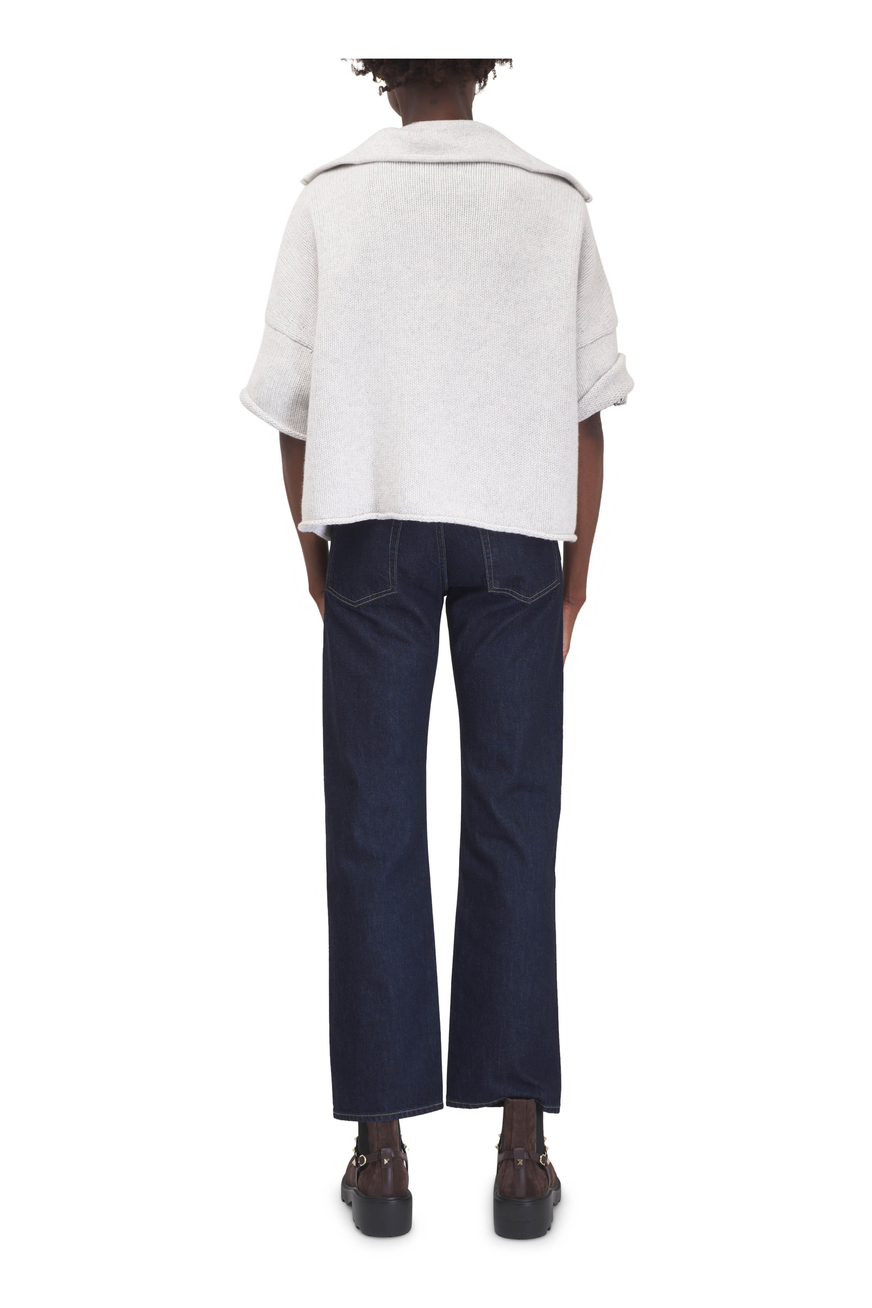 TWP - In the Morning Light Gray Quarter Zip Sweater