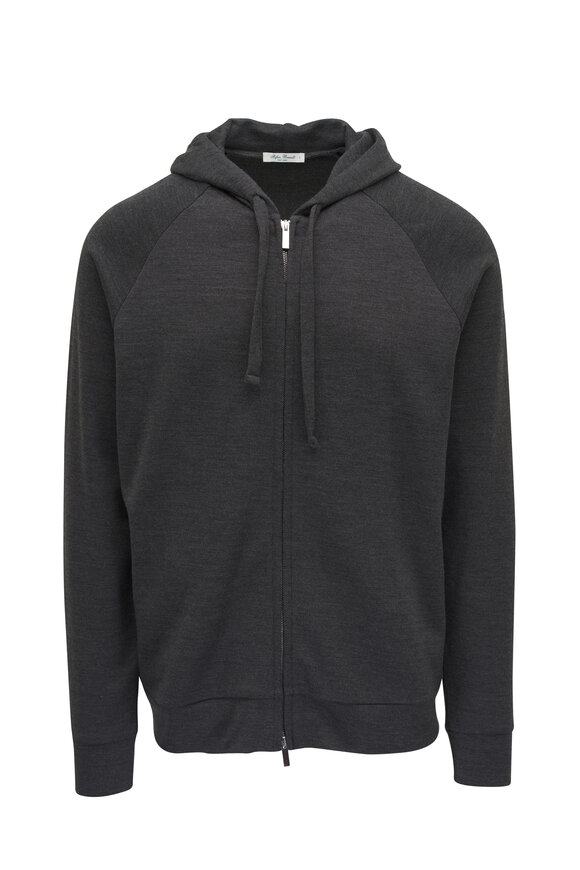 Stefan Brandt Jonathan Dark Gray French Terry Wool Zip Hoodie