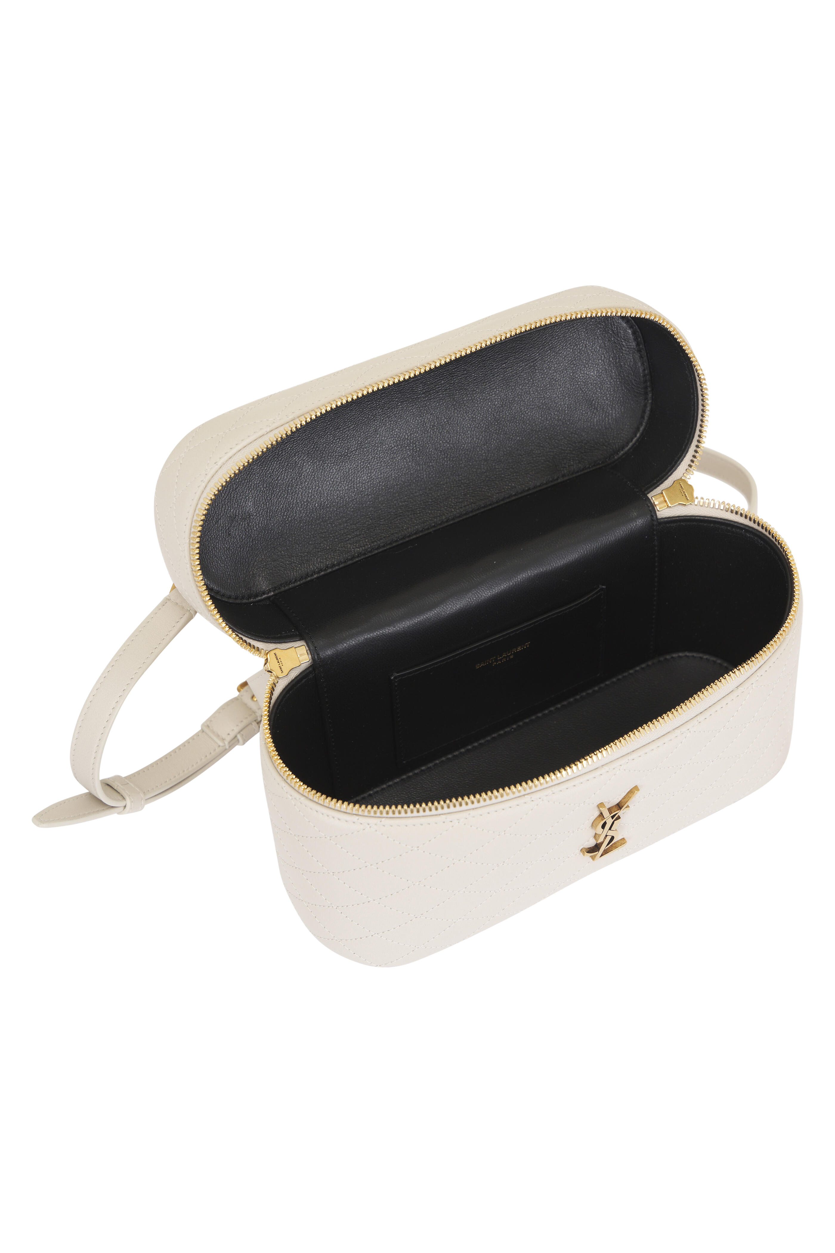 Saint Laurent - Large Vanity White Quilted Leather Bag