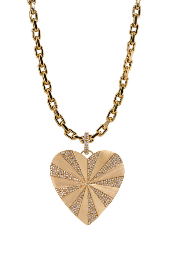 Bridget King 14k Yellow Gold Spiral Diamond Heart Necklace - view 1